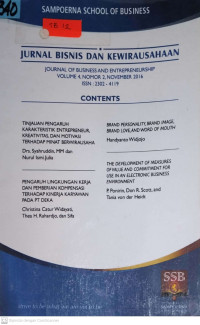JURNAL BISNIS DAN KEWIRAUSAHAAN